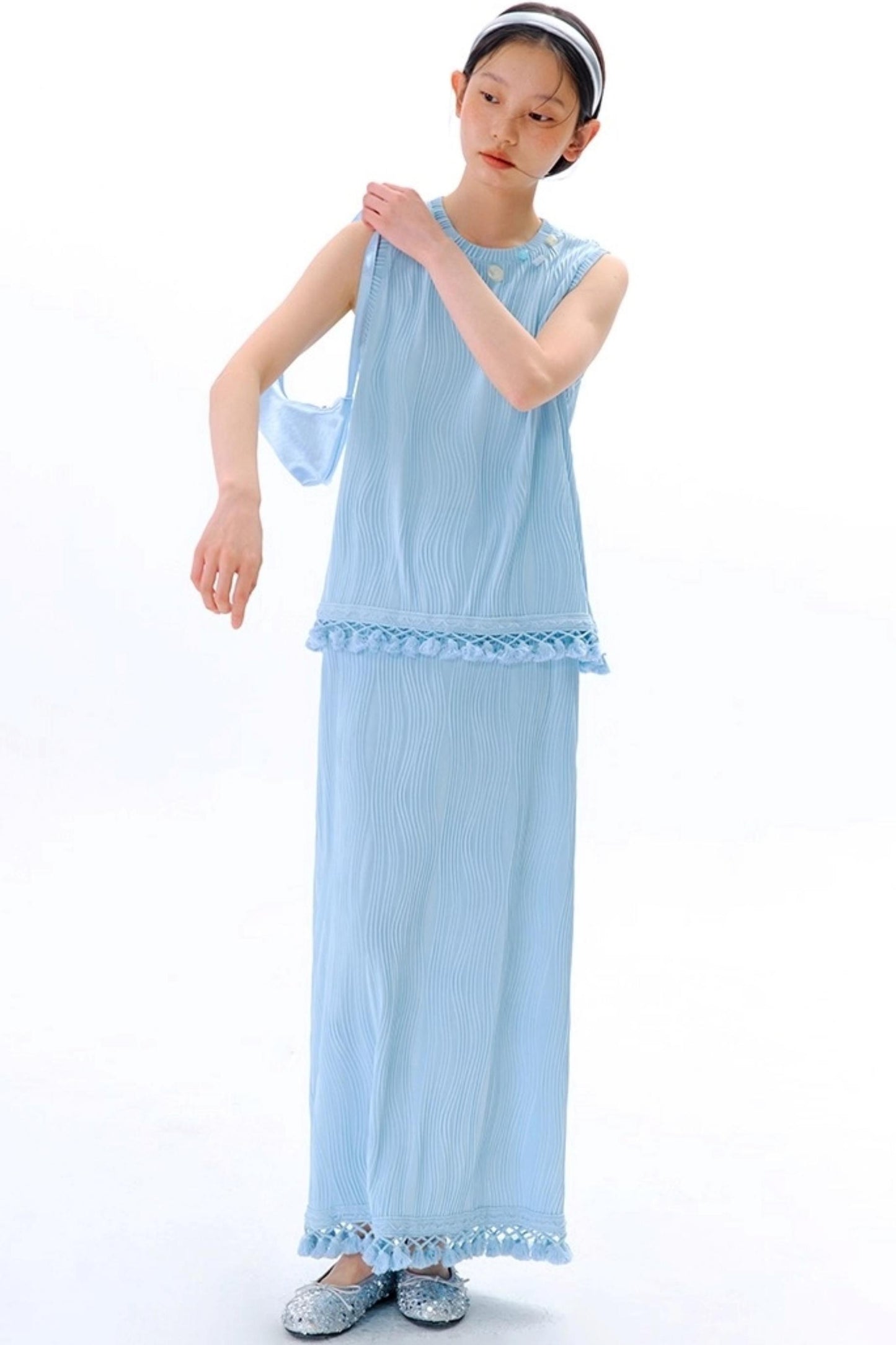 Blues Beach Fringed Vest Set-Up