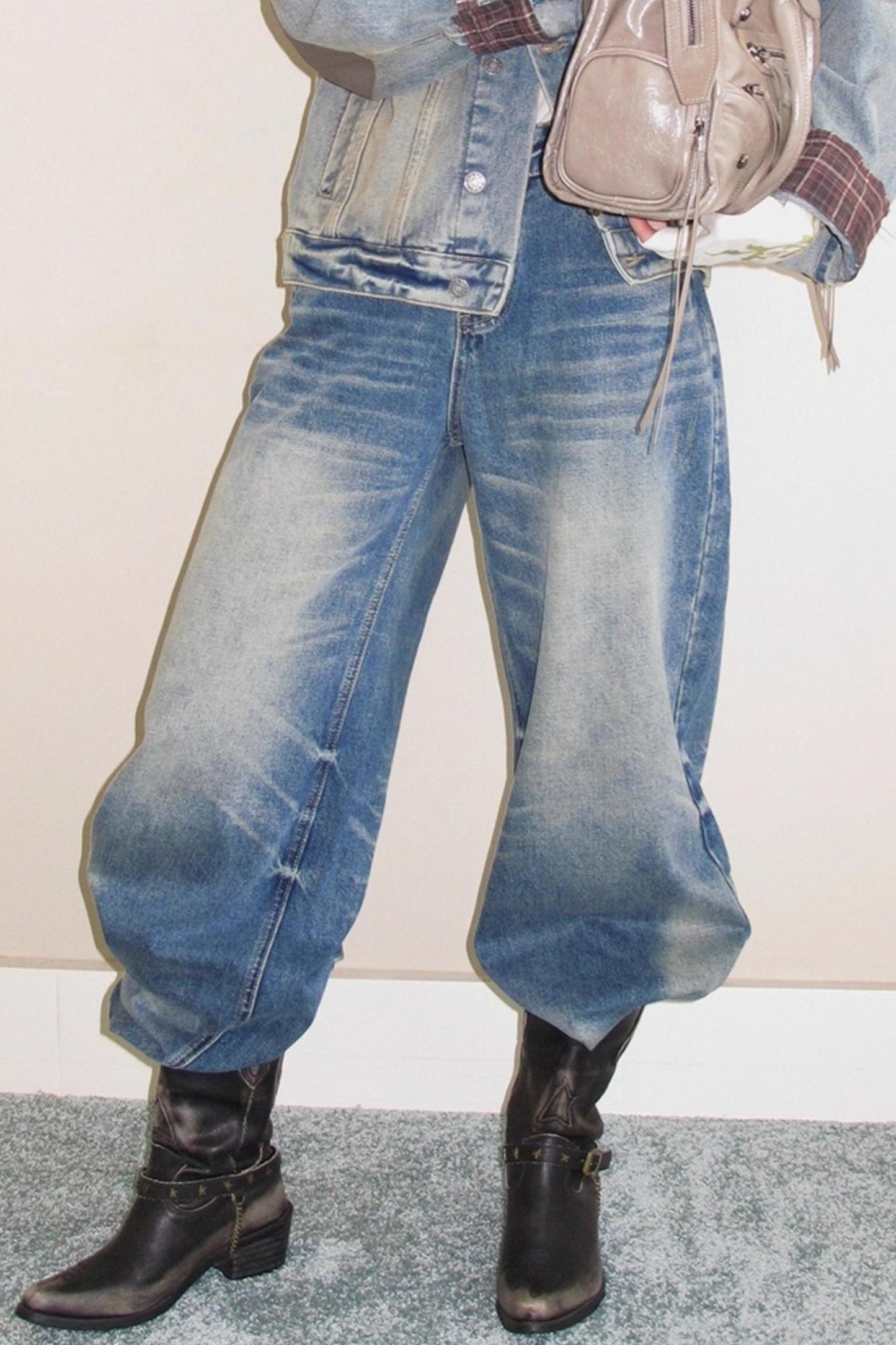 Washed Blue Denim Jeans