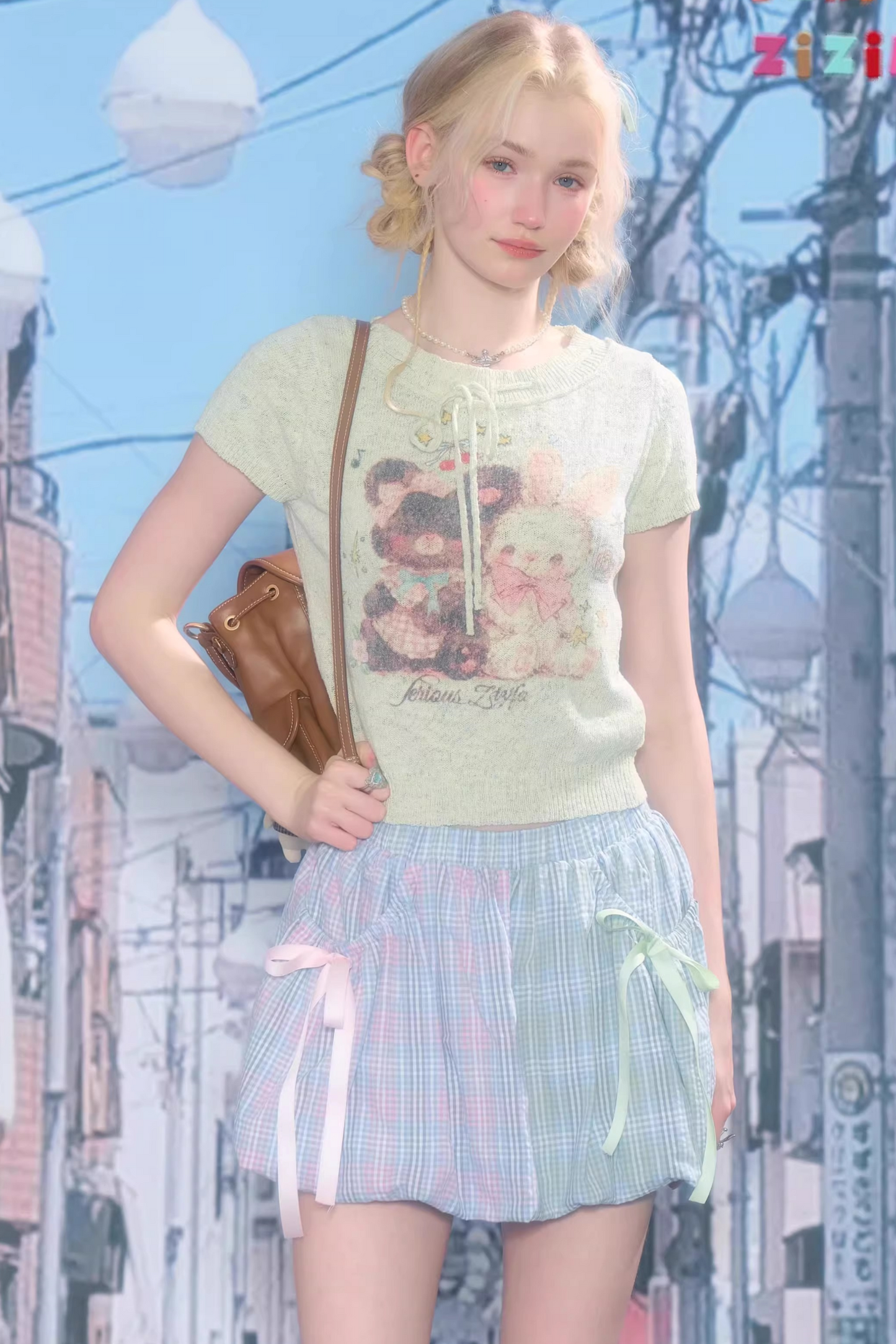 Bär und Hase Retro-Oberteil