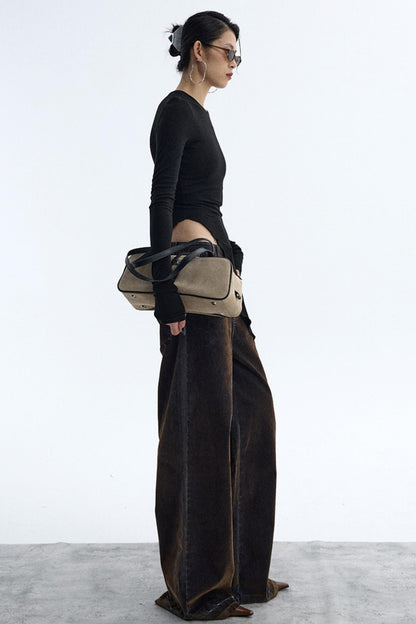 Ruffled Lyocell Asymmetrical Top