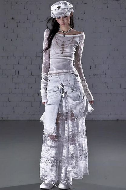 Barock beflockte Stickerei-Bluse