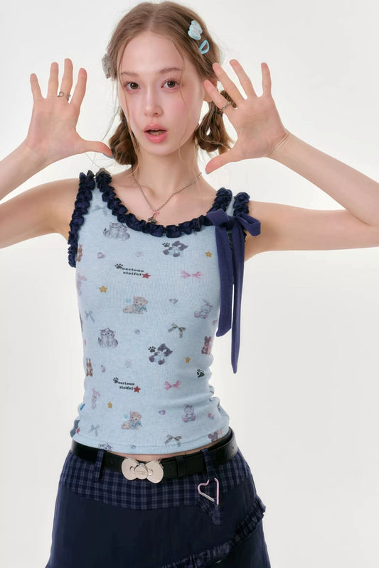 Playful Paradise Ruffled Camisole