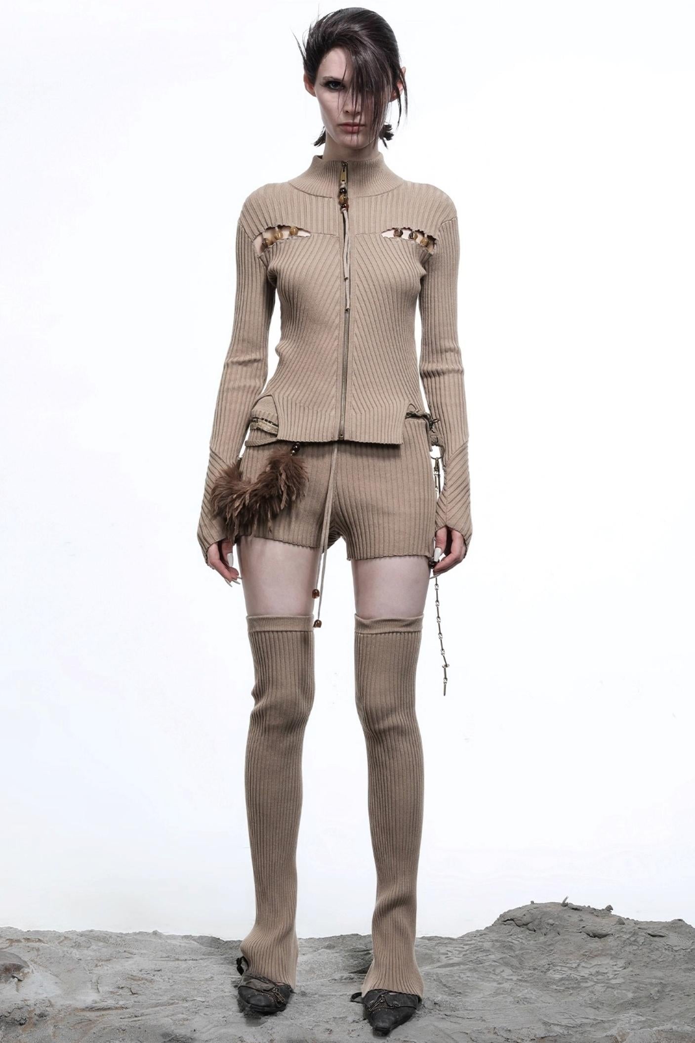 Heart Beaded Sweater Cardigan