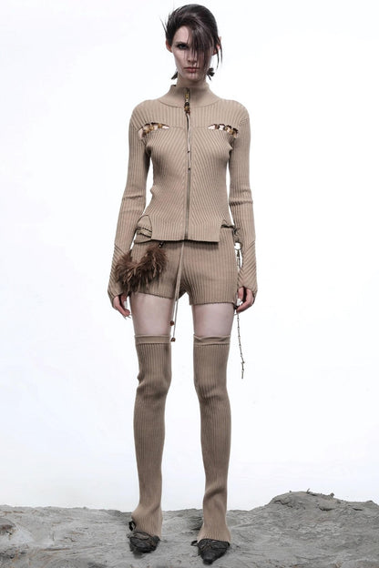 Heart Beaded Sweater Cardigan