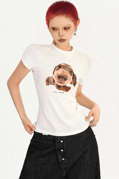 Cool Retro Girl Print Tee