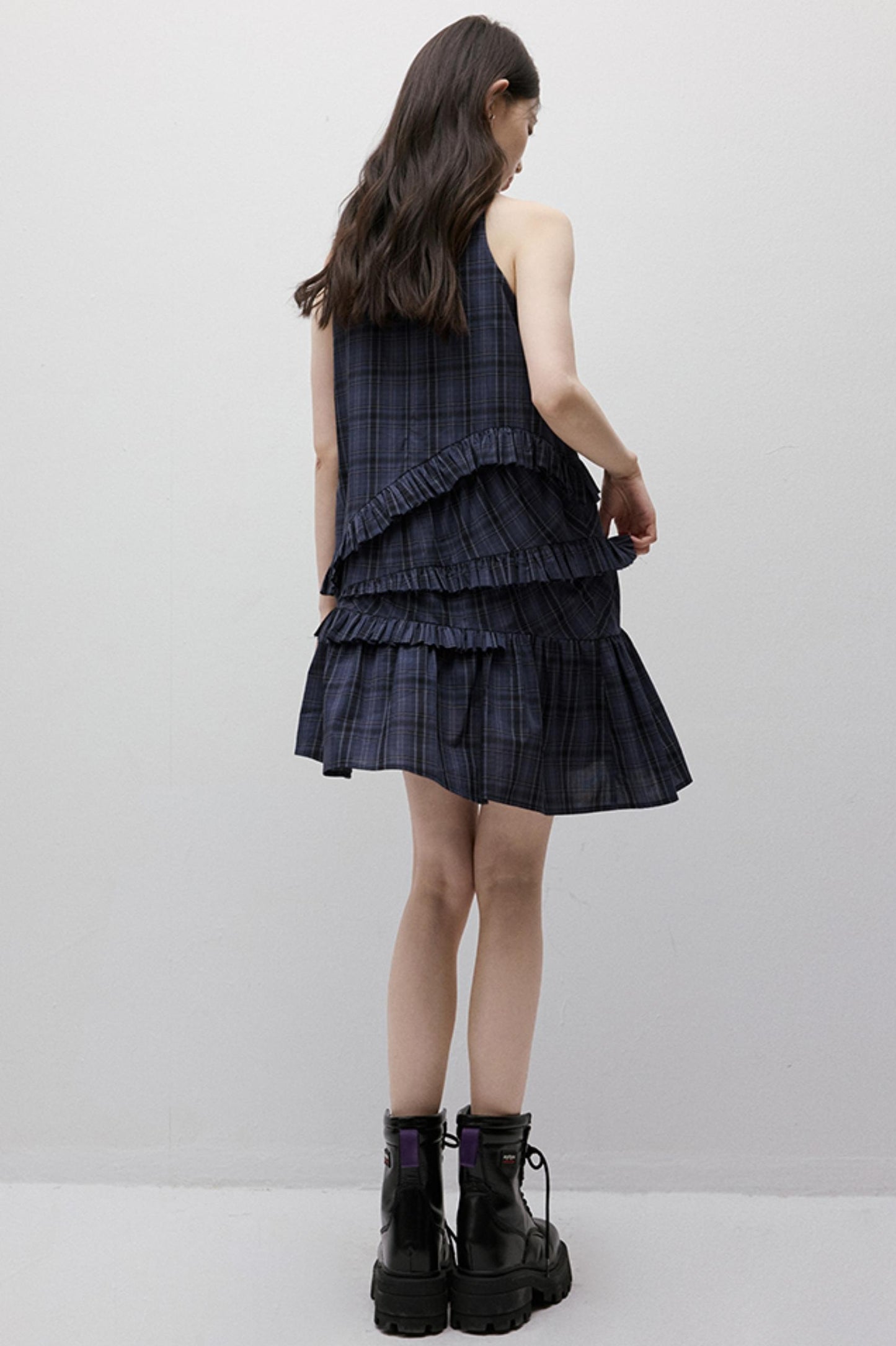 Midnight Blue Check Dress