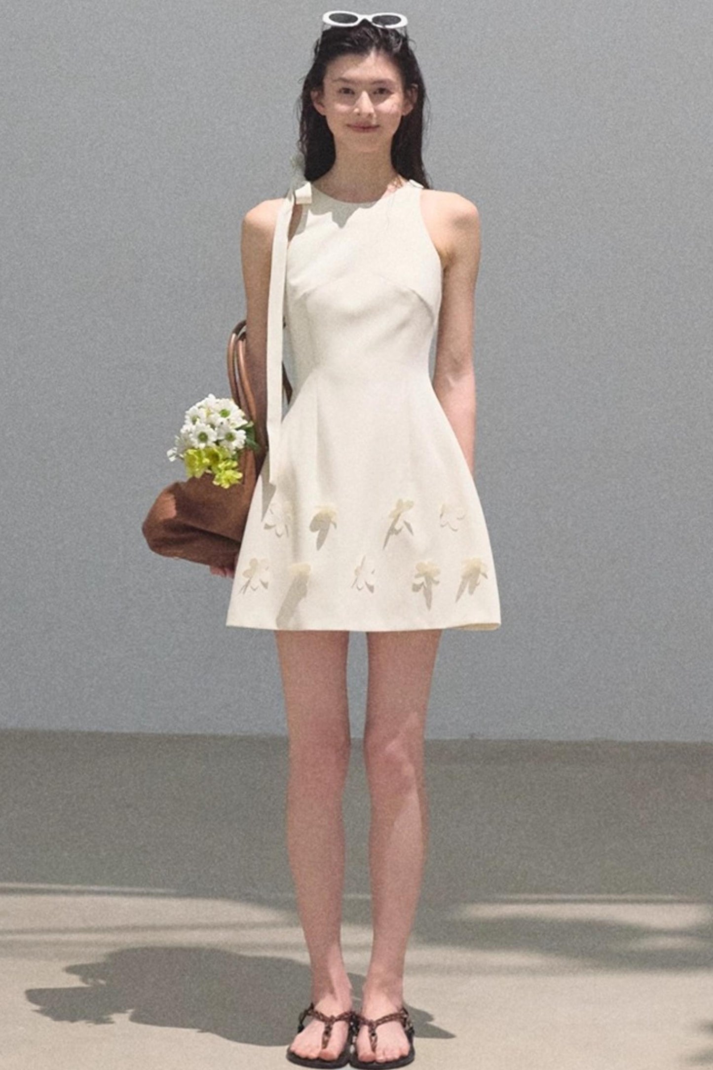 Floral Ribbon Waist Dress