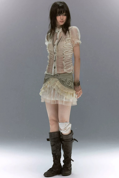 Romantic Archer Polka Dot Blouse