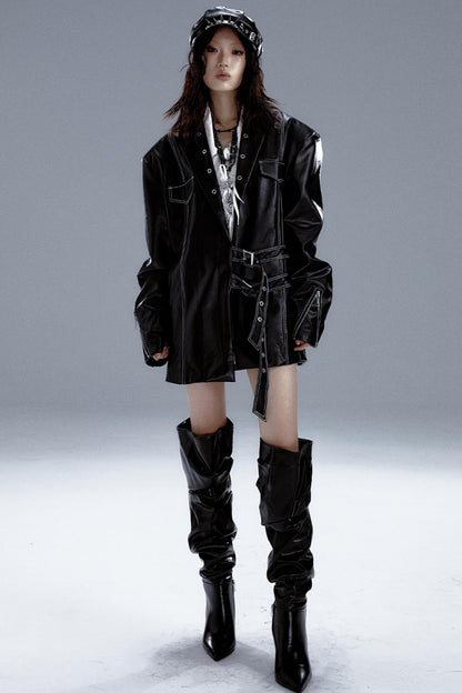 Dark Punk Leather Jacket