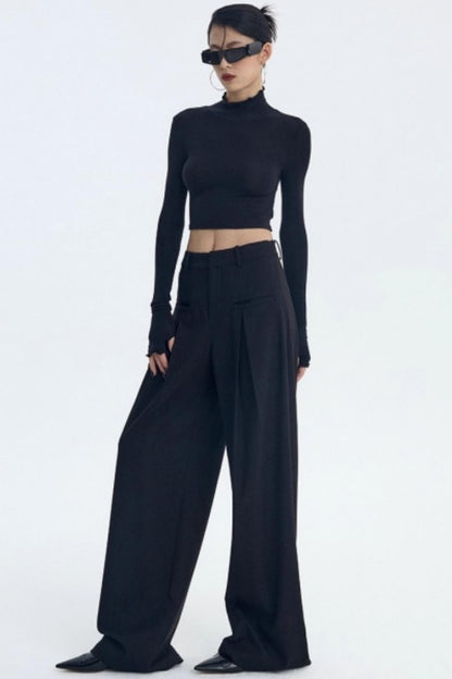 Intellectual Black Pleated Pants