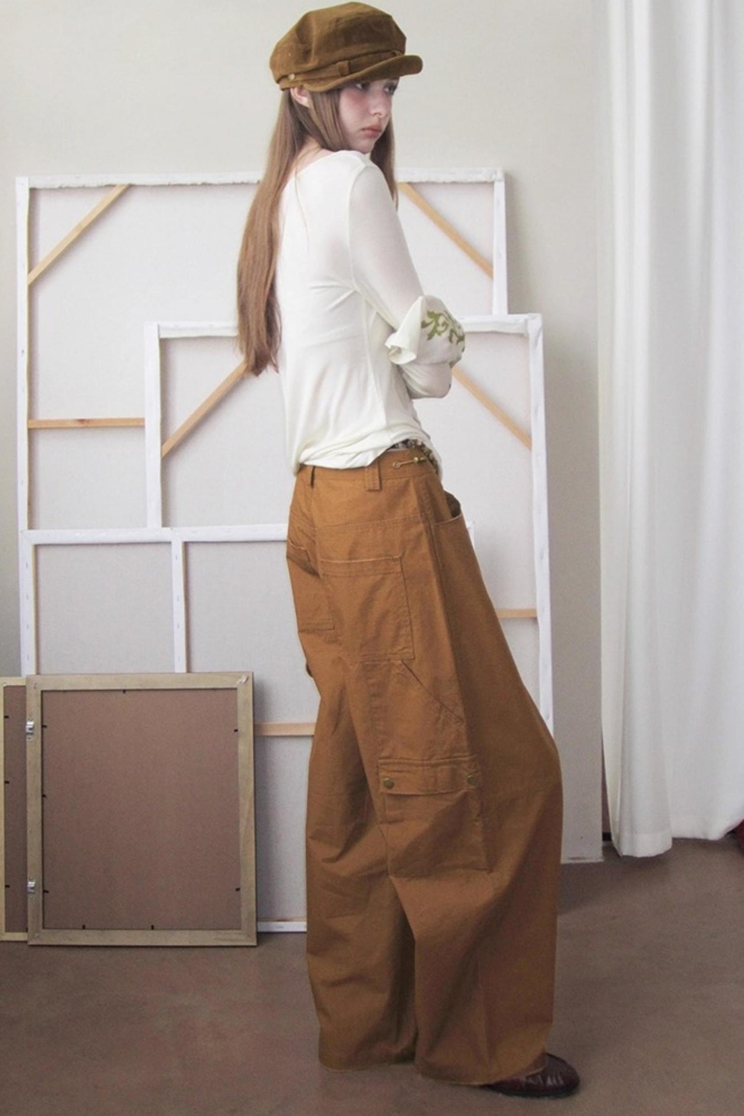 Vintage Printed U-Neck Slim T-Shirt