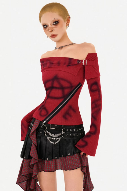 Yabi Off-Shoulder Printed Top