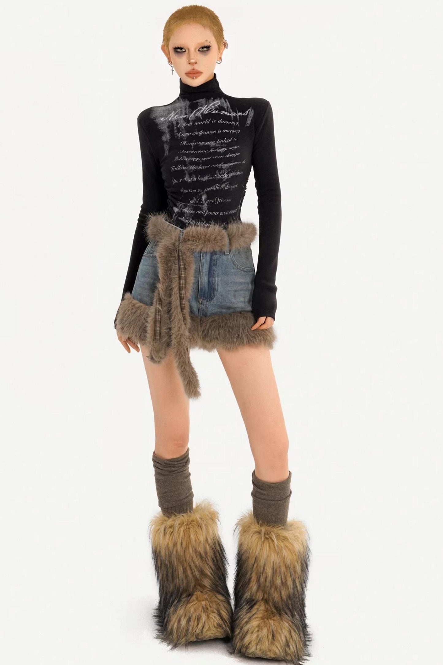 Spicy Girl Patchwork Denim Shorts