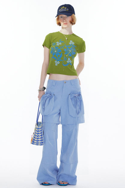 Sky Blue Straight Leg Pants