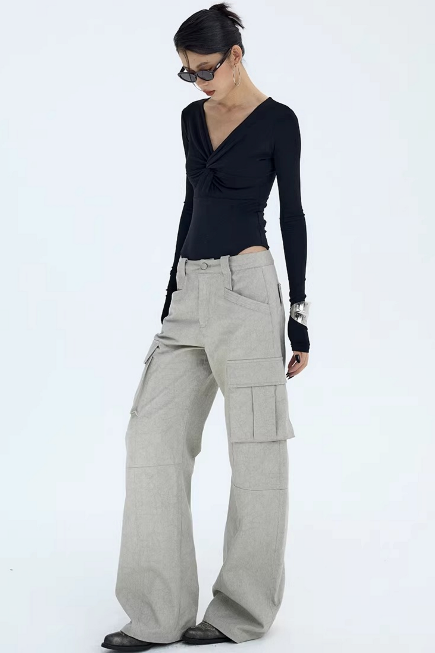 Vintage Glacier Gray Workwear Pants