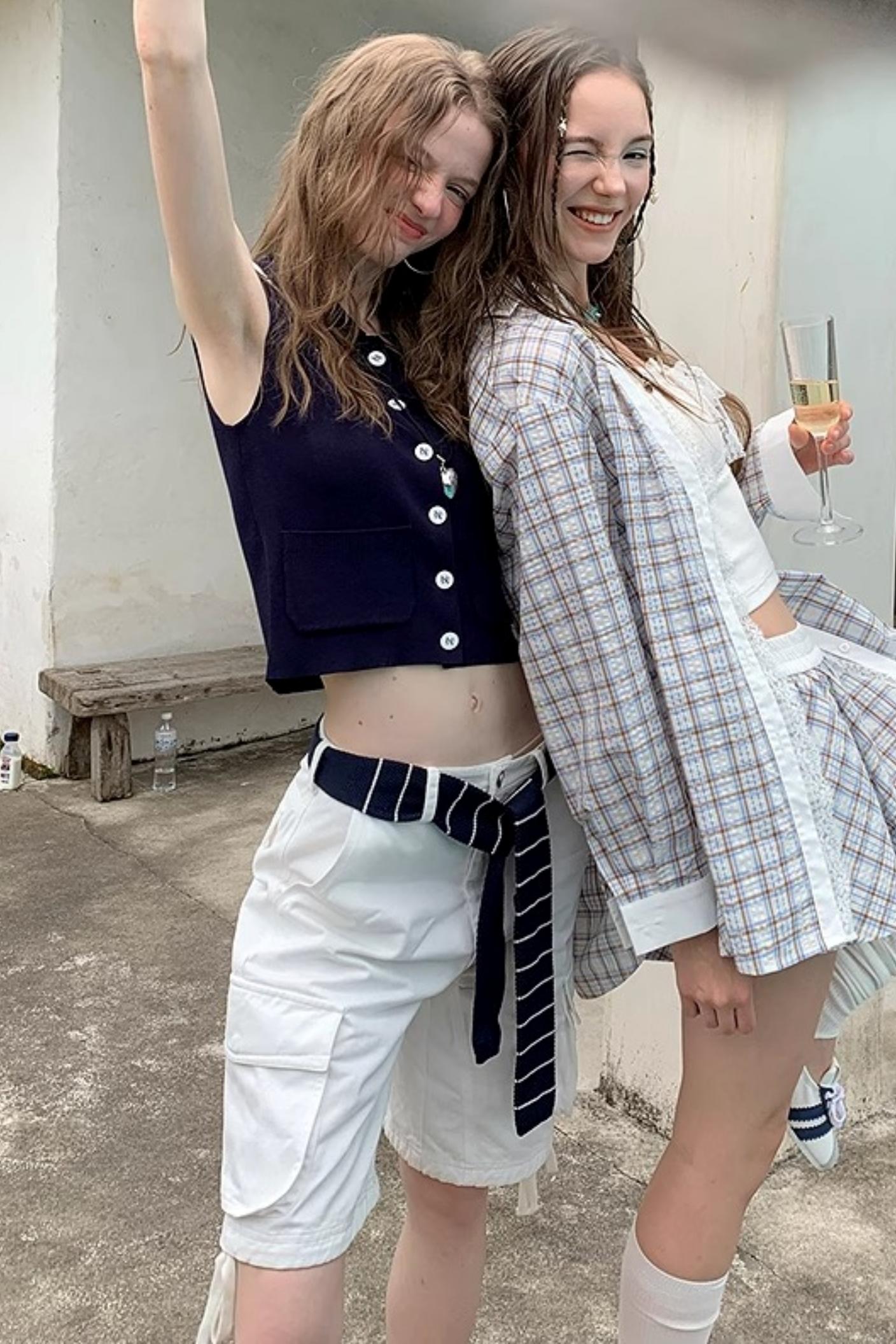 White Drawstring Utility Pants