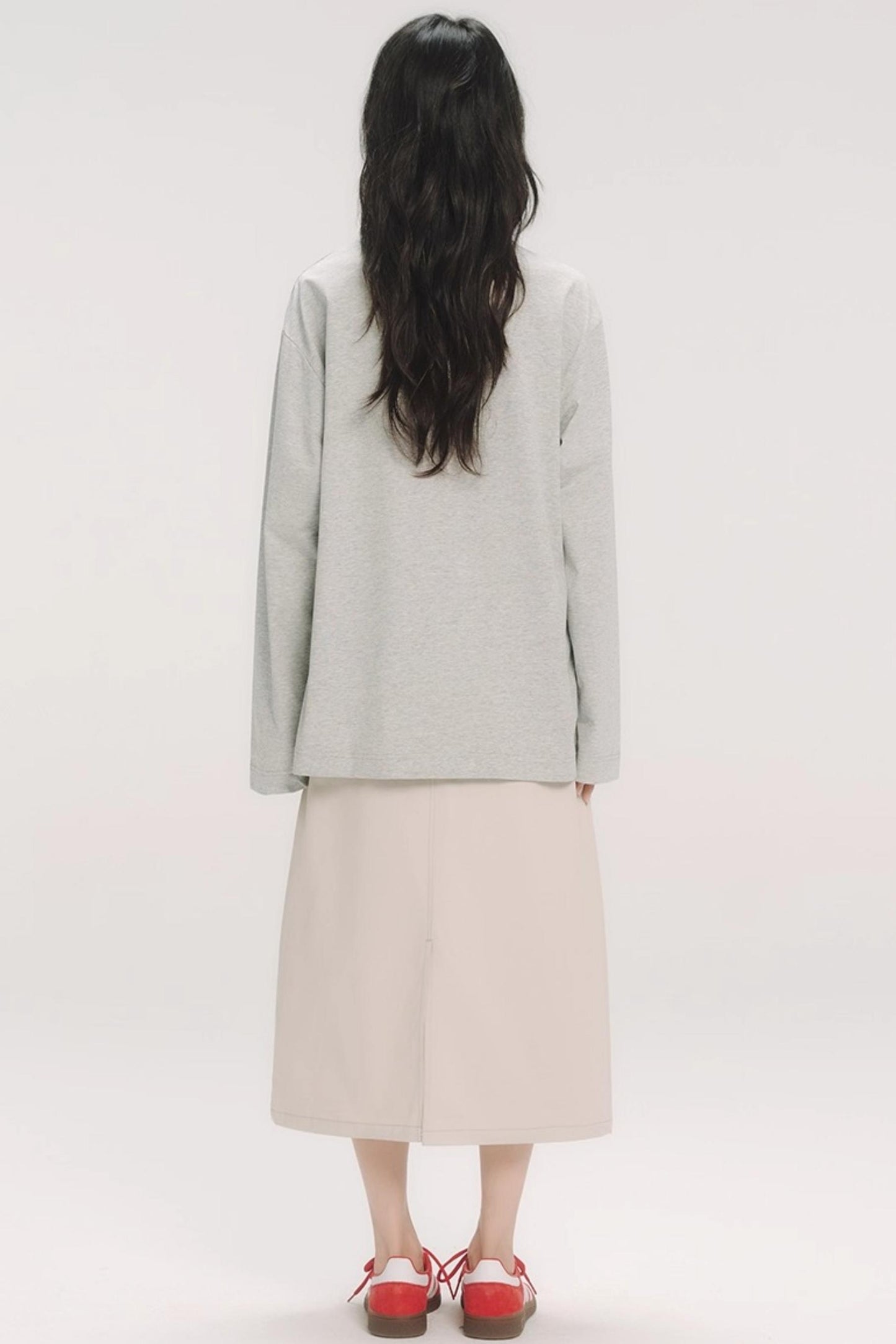 Red Cherry Embroidered Midi Skirt