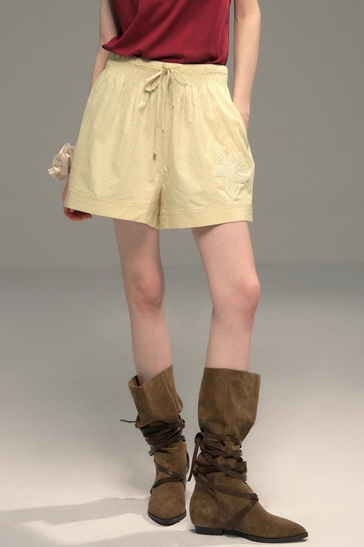 Starfish Casual Wide Drawstring Shorts