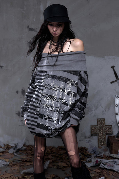 Shibuya Striped Batwing Top