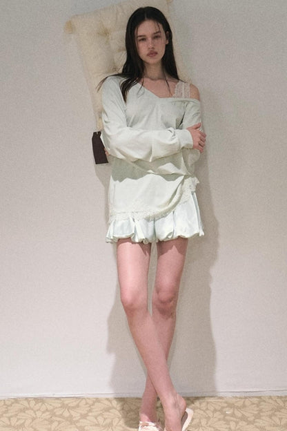 Slanted Shoulder Sweatshirts