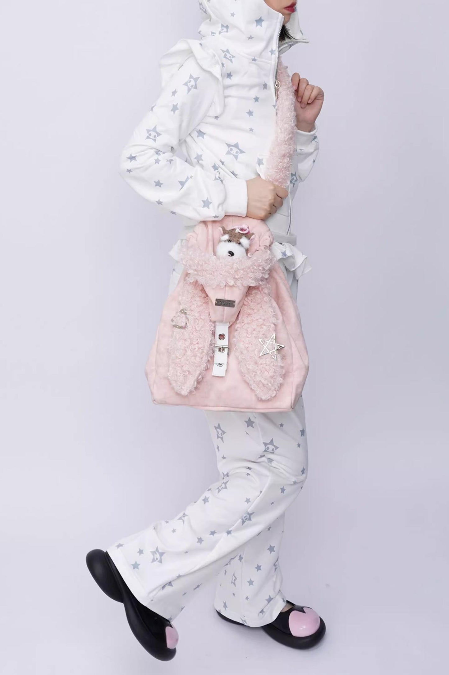 Cute Furry Rabbit Ear Backpack
