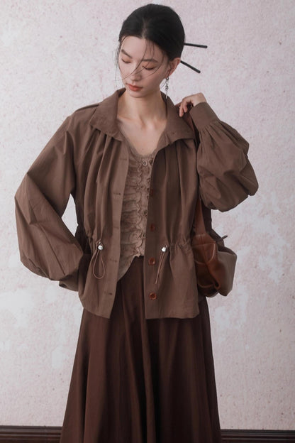 Matte Apricot V-Neck Knitted Top