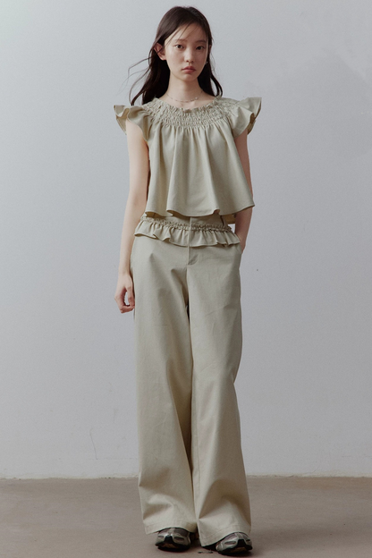 Apricot Gray Babydoll Top