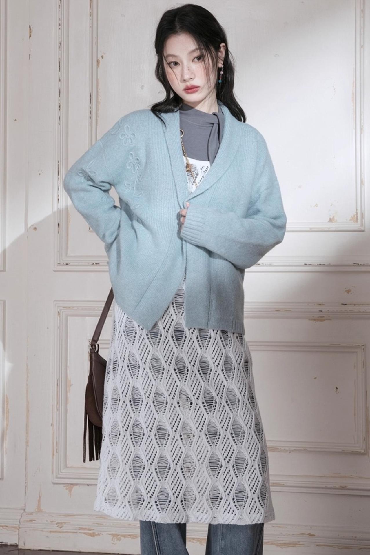 Hand-Cranked Jacquard Woolen Sweater Set