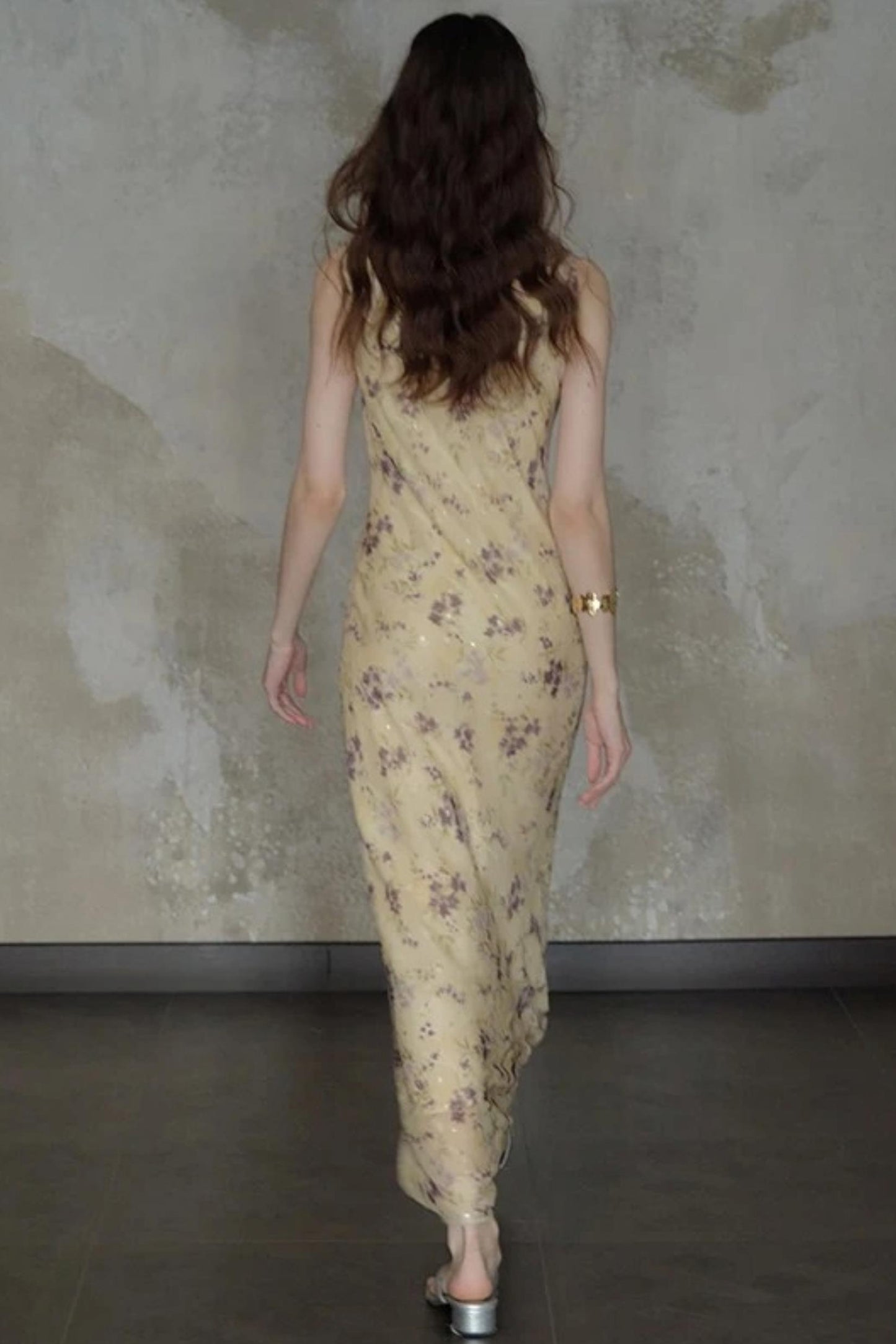 Burnt Floral Jacquard Dress