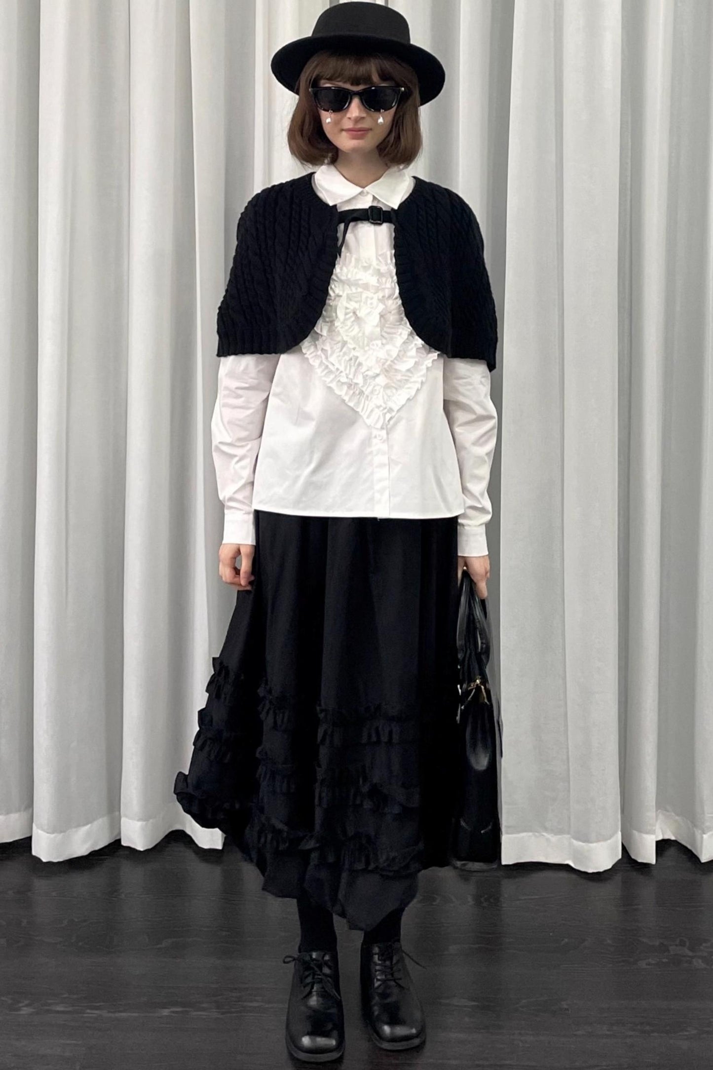 Knit Black Sweater Shawl