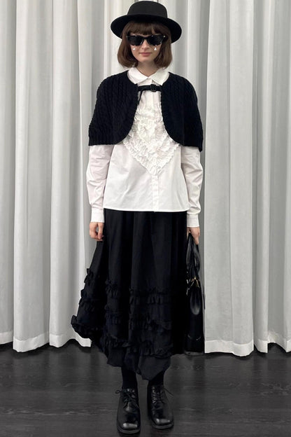 Knit Black Sweater Shawl