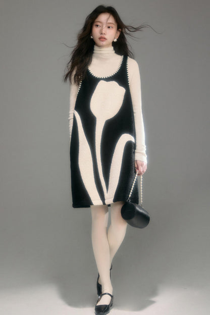 Yangtze Pure Wool Turtleneck Knit Top