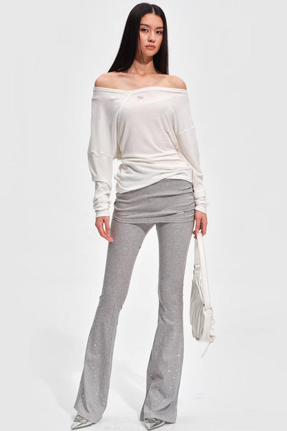 Glitzernde Strass-Strickhose