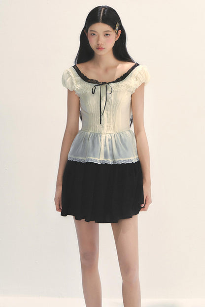 Vintage Pleated Tea Top