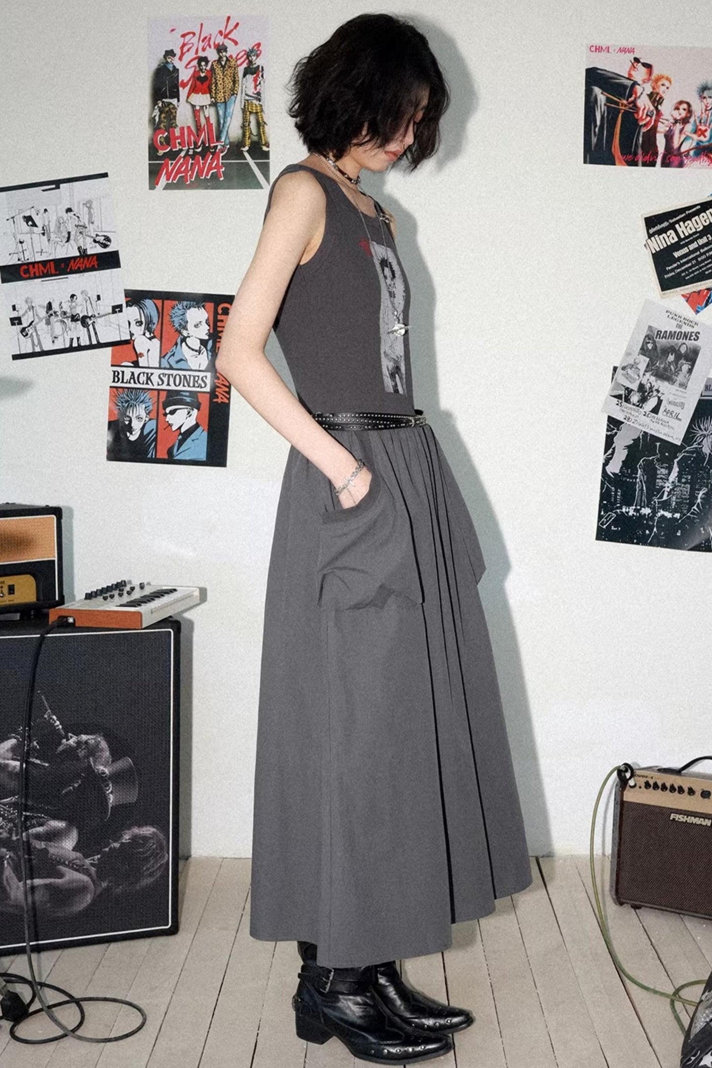 Kleid mit Charakterdruck und Patchwork