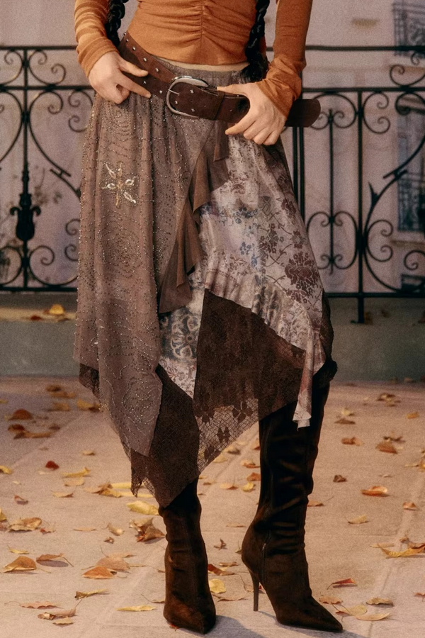 Vintage Artistic Irregular Skirt