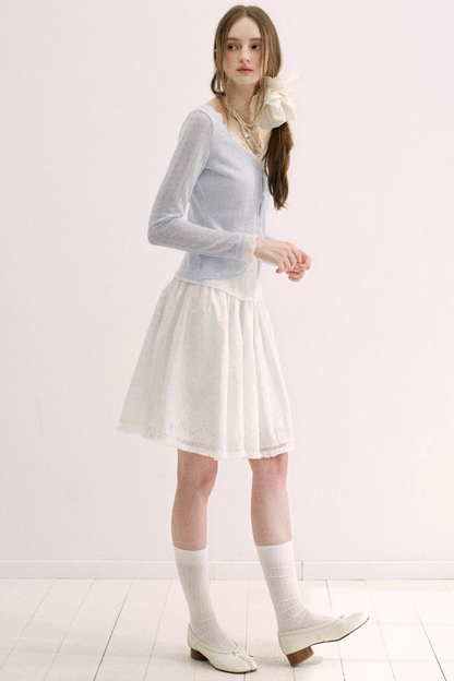 Artist-Designed Lace Knit Top
