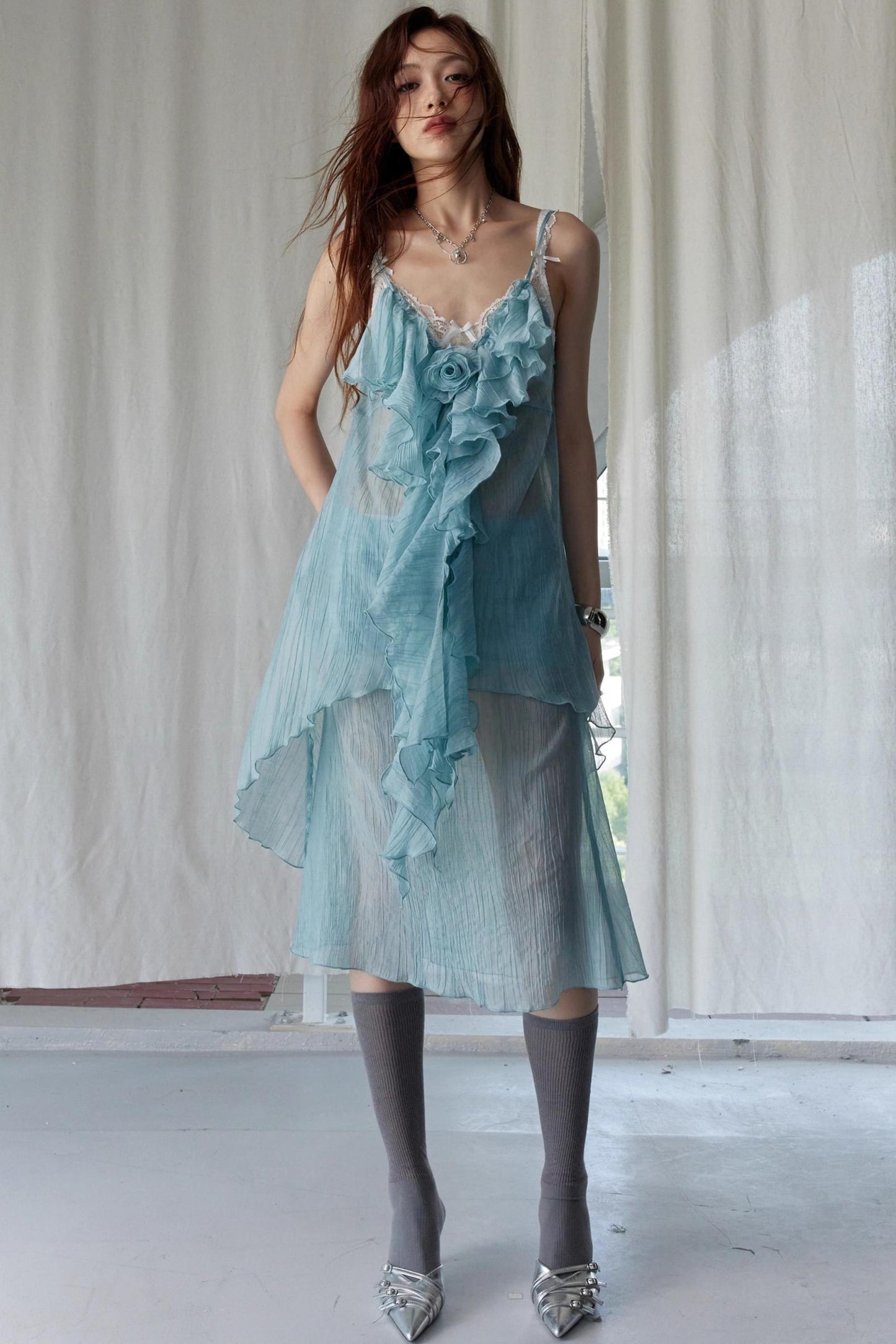 Ruffled Halter Skirt Set-Up