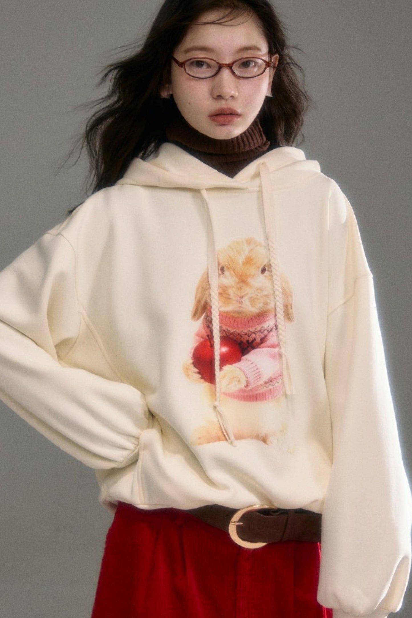 Apple Rabbit 후드 티셔츠