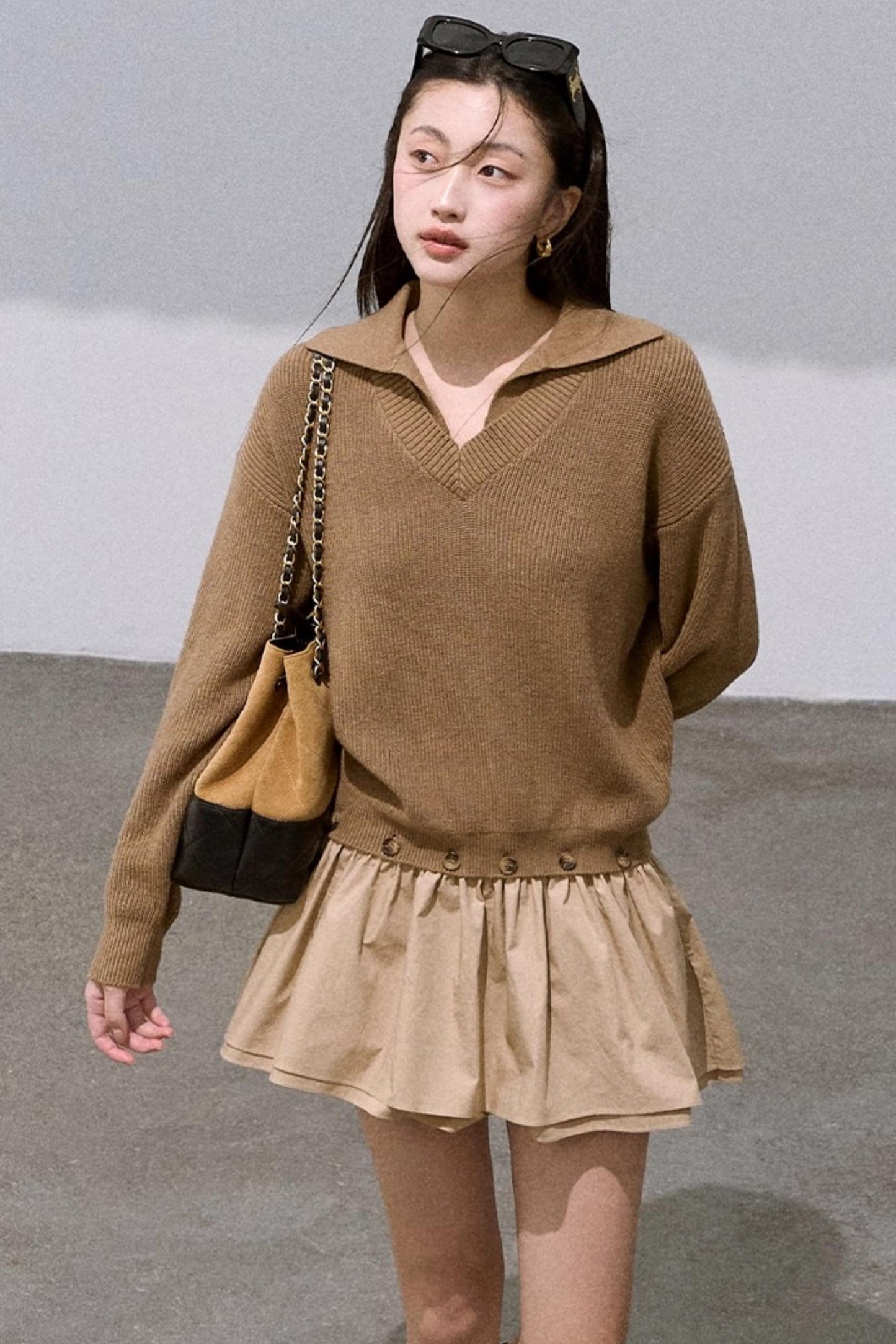 Wool V-Neck Temptation Dress