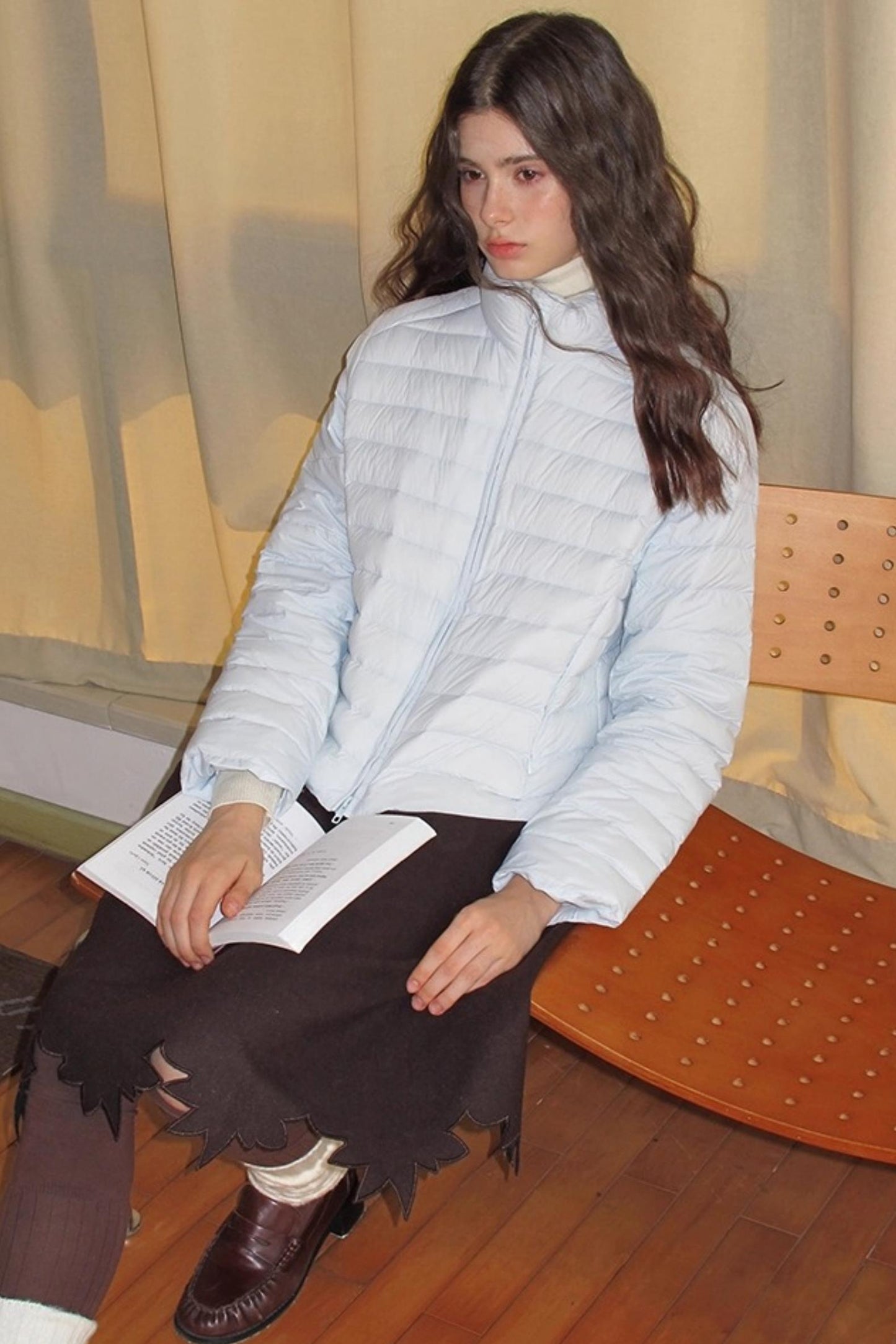 Wooden Tone Wool Skirt