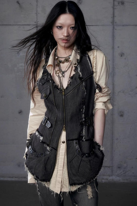 Workwear Waist Denim Vest