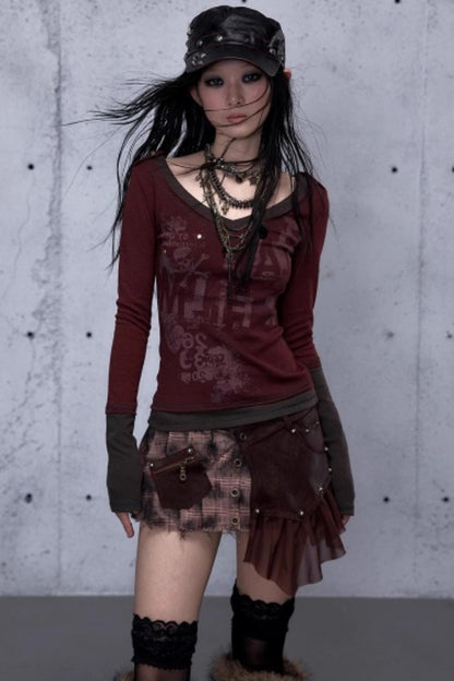 Retro Vintage Patchwork Top