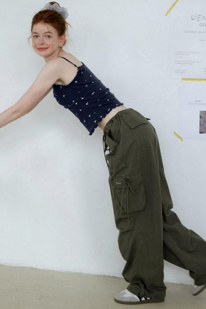 Retro Wide-Leg Work Pants