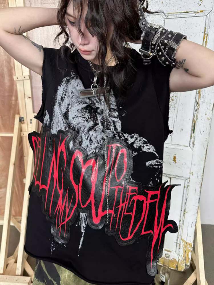 Laser Cut Skeleton Demon Loose Vest