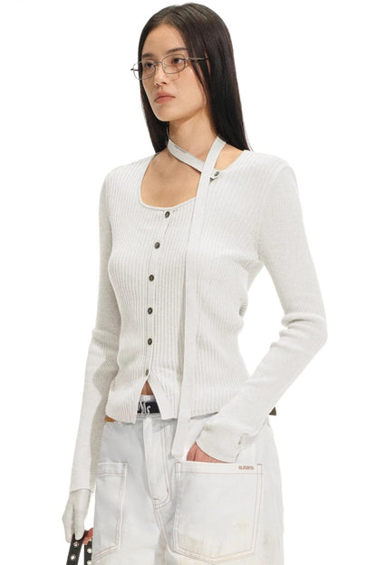 Knit Ribbed Stripe Cardigan