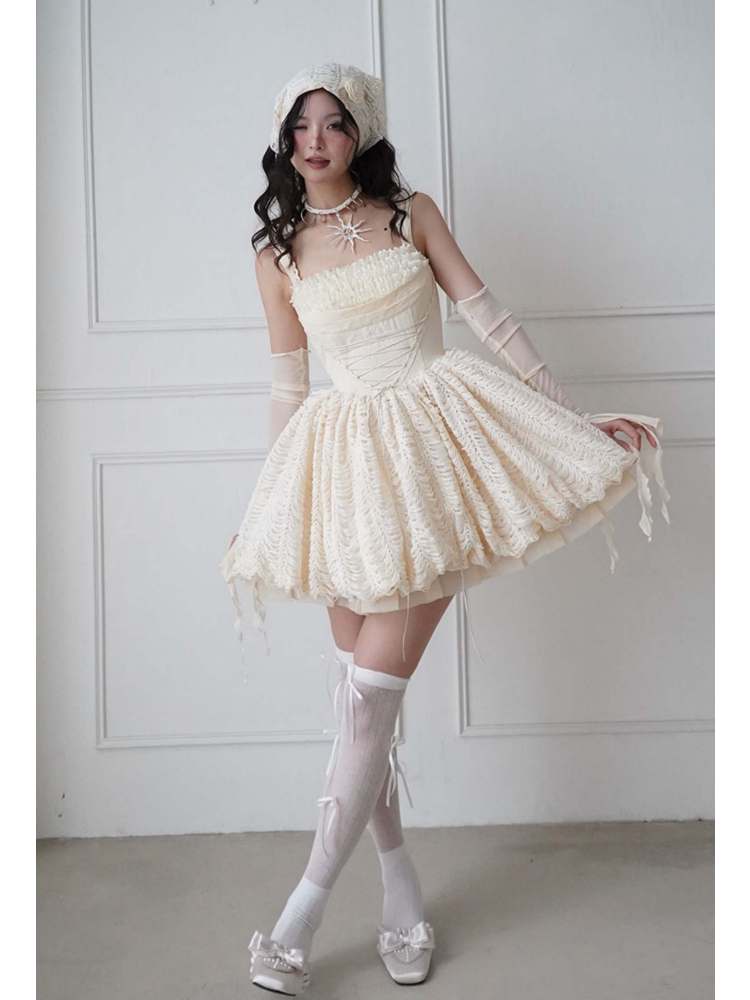 Niche Strap Princess Puff Dress