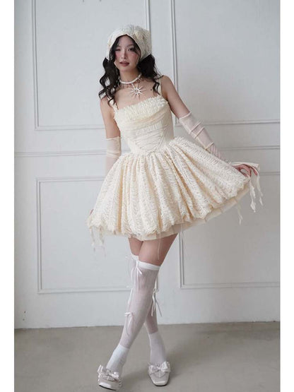 Niche Strap Princess Puff Dress