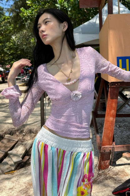 Lilac Beaded Blouse