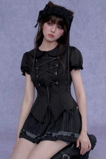 Dark Princess Puff Sleeve Blouse Set-Up